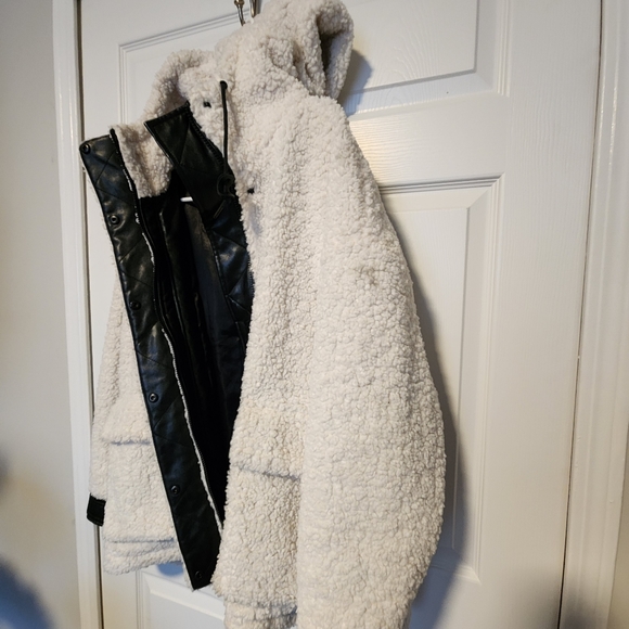 Marc New York Saros Hooded Sherpa Bomber Jacket Large - Picture 8 of 12